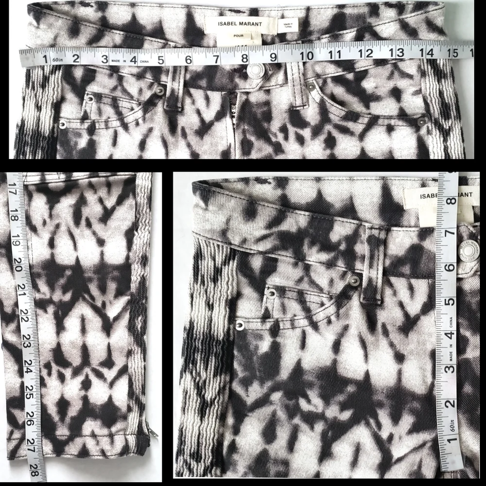 ISABEL Marant x H&M Skinny Moto Jeans Tie Dye NWOT - Picture 11 of 11